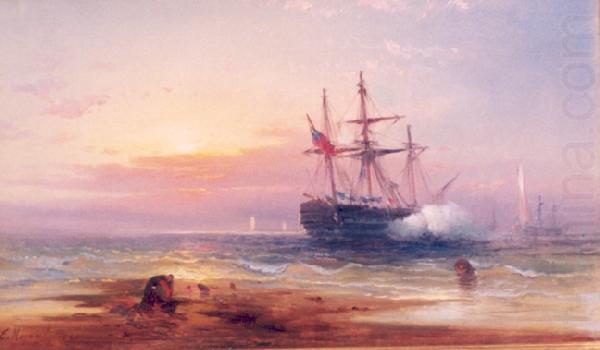 Edward Moran Salute at Sunset china oil painting image